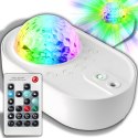 Lampka nocna projektor gwiazd nieba 2w1 obrotowa 3 dźwięki natury + pilot