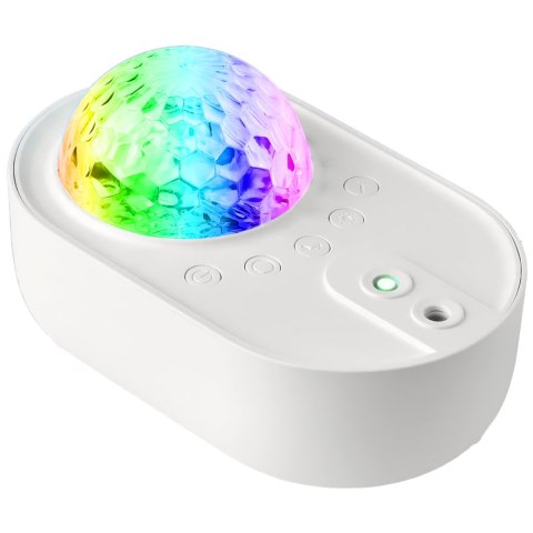 Lampka nocna projektor gwiazd nieba 2w1 obrotowa 3 dźwięki natury + pilot