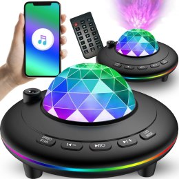 Lampka nocna projektor gwiazd niebo kosmos obrotowa led 2w1 rzutnik + pilot -e789