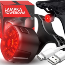 Lampka rowerowa tylna czerwona 250 mah usb-c wodoodporna oświetlenie er1031
