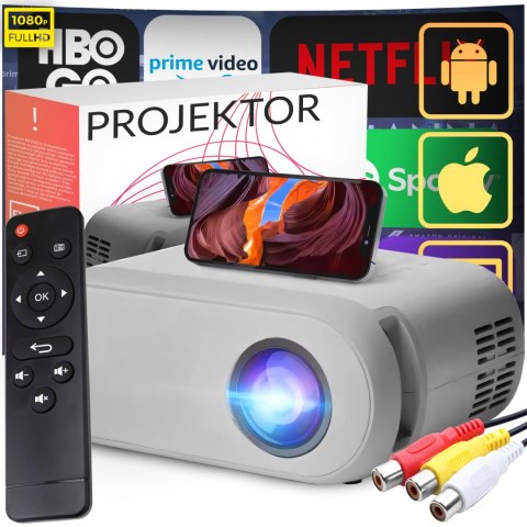 Mini projektor rzutnik led przenośny wifi full hd tv hdmi 3000lm lcd+ pilot - er1160