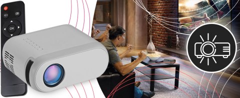 Mini projektor rzutnik led przenośny wifi full hd tv hdmi 3000lm lcd+ pilot - er1160