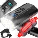 Mocna lampka rowerowa światło led przód + tył 900lm latarka 2500mah - er1032
