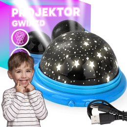 Projektor gwiazd lampka nocna gwiazdy księżyc usb baterie rzutnik led - dr306