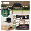 Grill ogrodowy, węglowy, z pokrywą, z półkami i kółkami