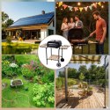 Grill ogrodowy, węglowy, z pokrywą, z półkami i kółkami