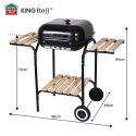 Grill ogrodowy, węglowy, z pokrywą, z półkami i kółkami