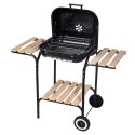 Grill ogrodowy, węglowy, z pokrywą, z półkami i kółkami
