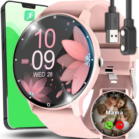 Smartwatch zegarek damski wodoodporny ips wyświetlacz aplikacja pl sport -e741-1