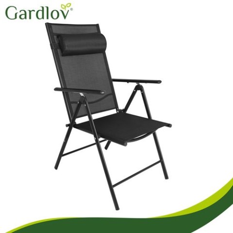 Krzesło ogrodowe składane czarne 2szt. Gardlov