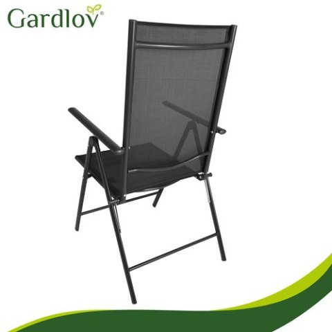 Krzesło ogrodowe składane czarne 2szt. Gardlov