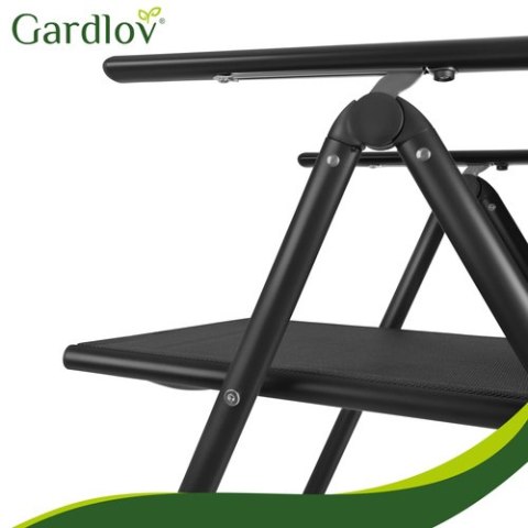 Krzesło ogrodowe składane czarne 2szt. Gardlov