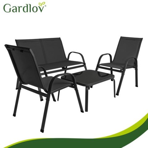 Zestaw mebli balkonowych- czarny Gardlov