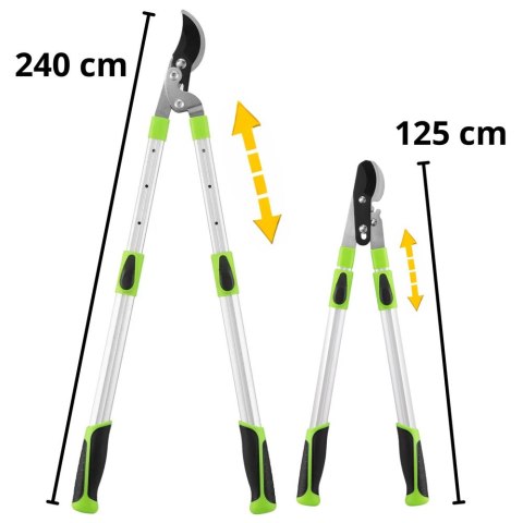 Nożyce Teleskopowe Ogrodnicze Sekator Antypoślizgowe Uchwyty 68-92CM