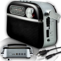 Radio kuchenne retro przenośne sieciowe na baterie strojenie fm am głośnik