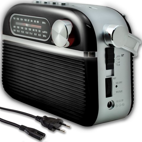 Radio kuchenne retro przenośne sieciowe na baterie strojenie fm am głośnik