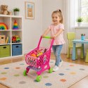 Duży Wózek Sklepowy Dla Dzieci Produkty Spożywcze Różowy 52cm 46 el.