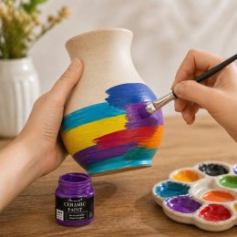 Zestaw Farb Ceramicznych Do Porcelany Szkła Ceramiki Pędzelek 12 szt. 25 ml
