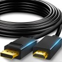 Kabel przejściówka hdmi displayport adapter 2.0 pozłacany 1,8 m 4k/60hz