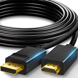 Kabel przejściówka hdmi displayport adapter 2.0 pozłacany 1,8 m 4k/60hz