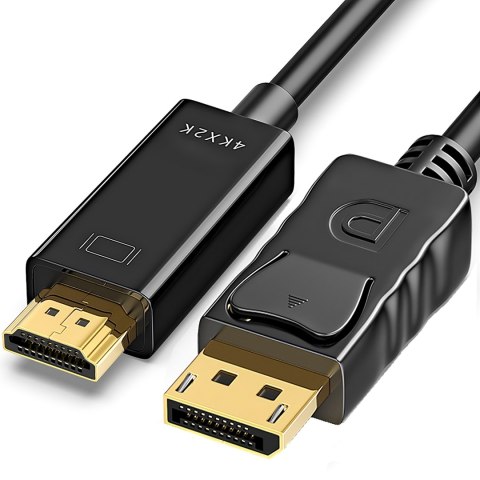 Kabel przejściówka hdmi displayport adapter 2.0 pozłacany 1,8 m 4k/60hz