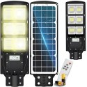 Lampa uliczna led latarnia solarna 270w + pilot + baterie zestaw e308