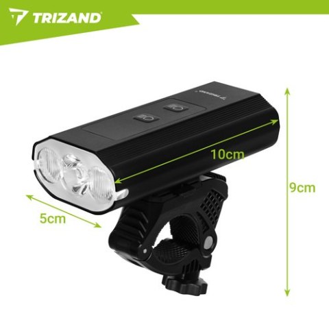 Lampka rowerowa LED 1300lm + tylna lampa Trizand