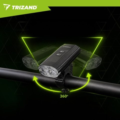 Lampka rowerowa LED 1300lm + tylna lampa Trizand