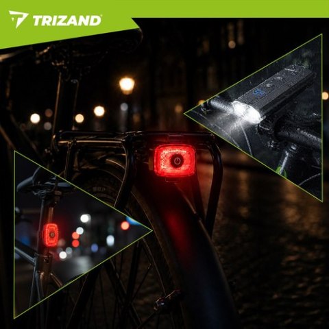 Lampka rowerowa LED 1300lm + tylna lampa Trizand