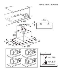 Okap do zabudowy ELECTROLUX LFG716R 60 cm | Hob2Hood | LED | inox