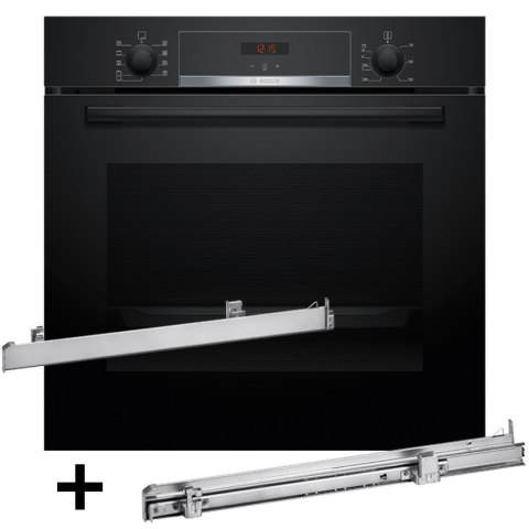 Piekarnik BOSCH HBA514BB3 + prowadnice teleskopowe 1 poziomowe BOSCH HEZ538000