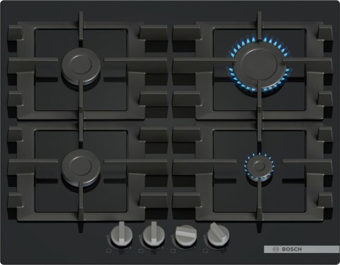 Płyta gazowa Bosch PNP6B6K40 Serie 4 60 cm | 4 palniki | ruszty żeliwne | zapłon elektryczny | stal nierdzewna