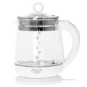 Adler Adler | Czajnik | AD 1299 | Elektryczny | 2200 W | 1,5 L | Szkło/stal nierdzewna | Podstawa obrotowa 360° | Biały