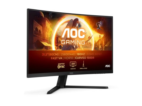 AOC AOC CQ32G4VE | 31,5 " | VA | QHD | 16:9 | 180 Hz | 1 ms | 2560 x 1440 pikseli | 300 cd/m² | 2 porty HDMI