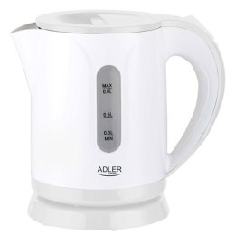 Adler Adler | Czajnik | AD 1371w | Elektryczny | 850 W | 0,8 L | Stal nierdzewna/Polipropylen | Podstawa obrotowa 360° | Biały