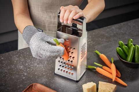 GEFU 10761 ręczna tarka / spiralizer Tarka z pojemnikiem Czarny, Srebrny