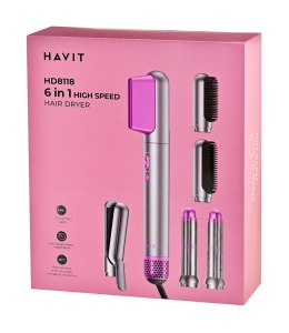 Suszarka do włosów Havit HD8118-EU (szaro-różowy)