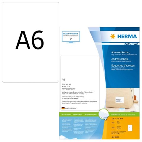 HERMA 8689 etykiety adresowe Biały