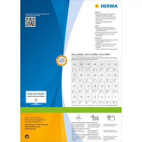 HERMA 8689 etykiety adresowe Biały