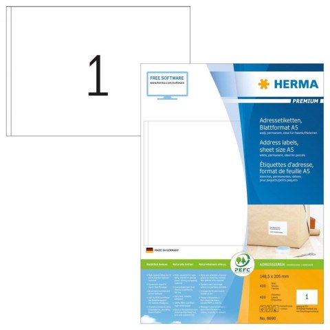 HERMA 8690 etykiety adresowe Biały