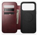 NOMAD Modern Leather Folio - skórzane etui do iPhone 17 Pro Max kompatybilne z MagSafe, skóra Horween (burgundy)