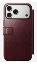NOMAD Modern Leather Folio - skórzane etui do iPhone 17 Pro Max kompatybilne z MagSafe, skóra Horween (burgundy)
