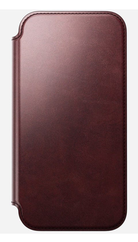 NOMAD Modern Leather Folio - skórzane etui do iPhone 17 Pro Max kompatybilne z MagSafe, skóra Horween (burgundy)