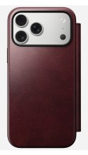 NOMAD Modern Leather Folio - skórzane etui do iPhone 17 Pro Max kompatybilne z MagSafe, skóra Horween (burgundy)