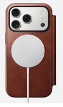 NOMAD Modern Leather Folio - skórzane etui do iPhone 17 Pro kompatybilne z MagSafe, skóra Horween (olde dublin)