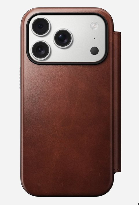 NOMAD Modern Leather Folio - skórzane etui do iPhone 17 Pro kompatybilne z MagSafe, skóra Horween (olde dublin)