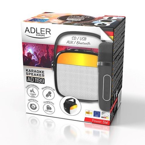 Głośnik bluetooth z mikrofonem do Karaoke ADLER AD 1199b