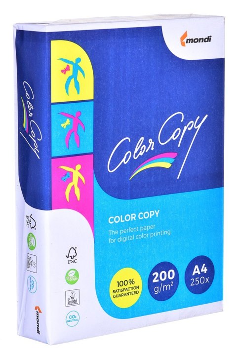Papier xero ksero biurowy Mondi Color Copy 8687A20 (A4; 200g/m2; 250 szt. arkuszy; papier biały; satynowy)