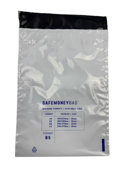 Bestpak SAFEMONEYBAG Koperty bezpieczne depozytowe białe B5 190mmx260mm+35mm 100 sztuk