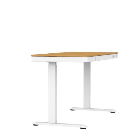 Activejet Biurko z elektryczną regulacją wysokości ET119W-C biały/dąb. Wymiar blatu 140 x 70 cm.